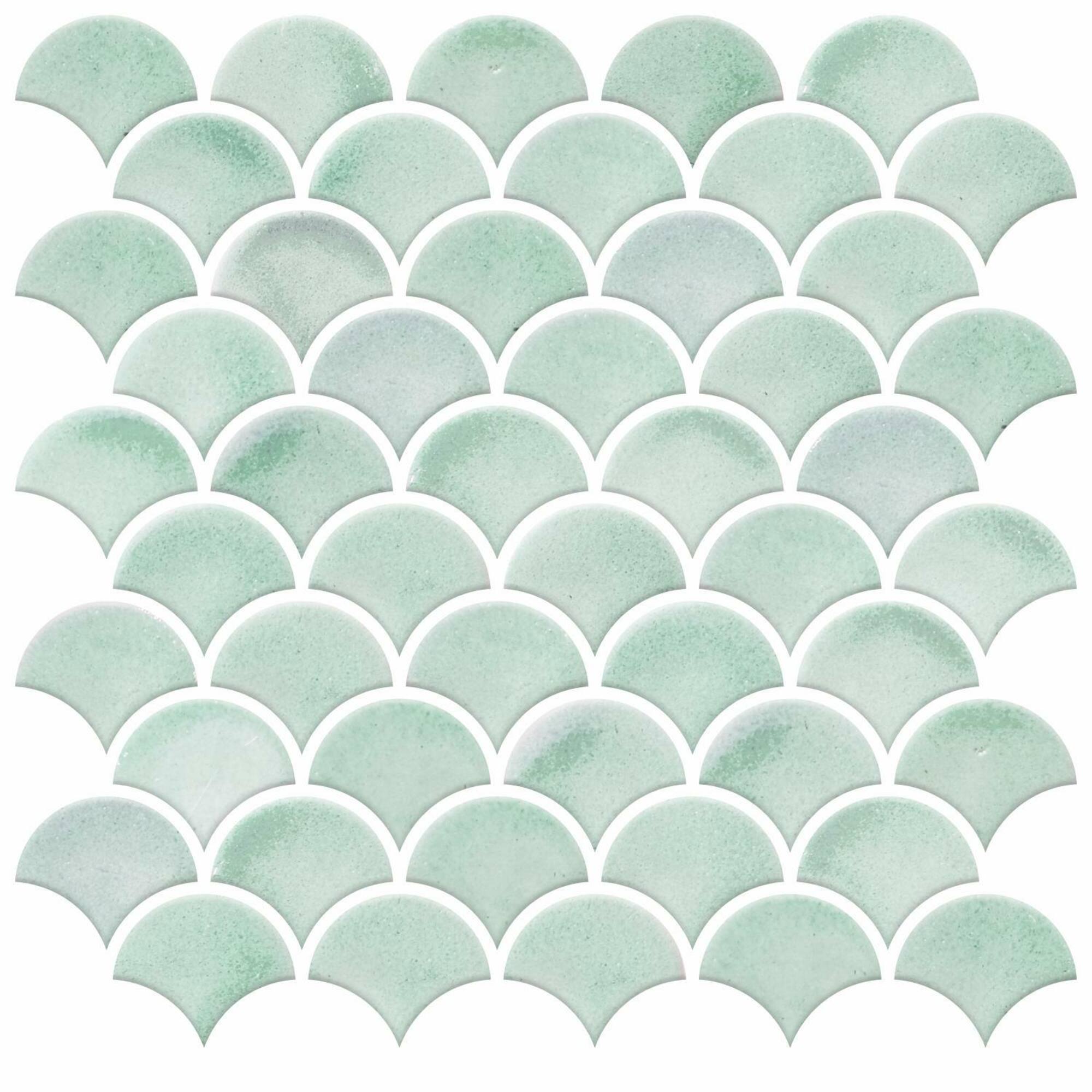 RoomMates Aqua Scallop Peel & Stick Backsplash StickTiles